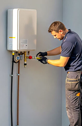 Plumber Servicing Gas Unit